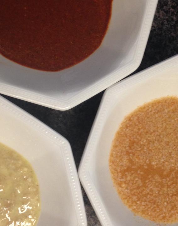 Crispy Chicken Wings With Spicy Buffalo Sauce, Garlic Sauce and Orange Chicken Sauce (Paleo)